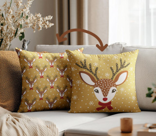 Genähtes Kissen inkl. Inlet - Waldweihnacht - Reh - Sanne Paul - Mein Hanseherz