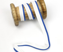 1 Meter Paspelband Duo - Doppelpaspelband - Weiß/Jeansblau