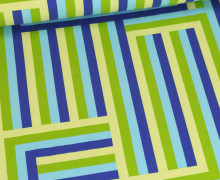 Jersey - Kunterbunt - Streifen - Hellblau/Blau