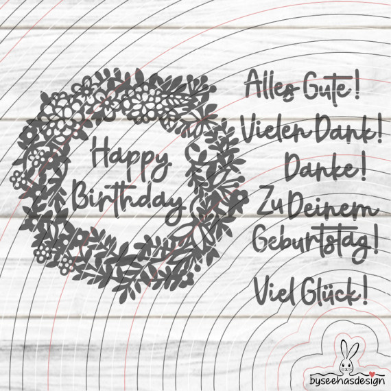 Kranz mit Text Plotterdatei SVG DXF