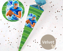 DIY-Nähset Schultüte - Verrückt nach Sport - Football - Velvet - zum selber Nähen
