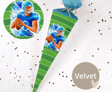 DIY-Nähset Schultüte - Verrückt nach Sport - Football - Velvet - zum selber Nähen