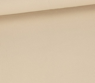 Strick Jersey - Schmale Rippen - uni - Beige