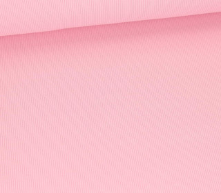 Jersey - Feine Rippen - Bündchen - Uni - Rosa
