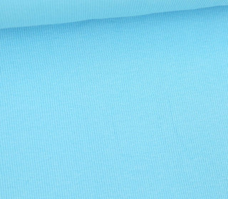 Bündchen Standard - Feine Rippen - Uni - Cyanblau Hell - #195