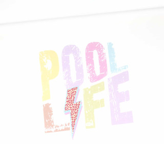 Sommersweat - Pool Life - Schriftzug - Blitz - Paneel - Weiß - Bio Qualität - abby and me