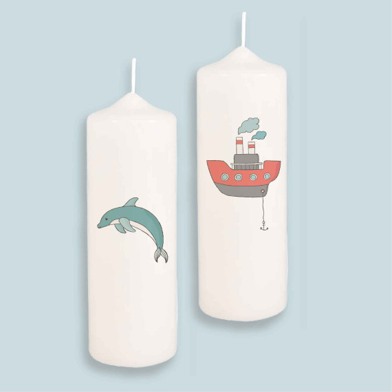 DIN A4 - Kerzen-Tattoofolie - I Love The Seaside - für Kerzen / Keramik