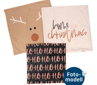 FOTOMODELL - Kissen-Set -  Home for Christmas - Velvet