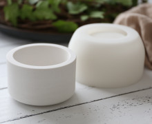 Silikon - Gießform - Teelichthalter - Teelichtbecher für Deckel - rund - Klein - vielfältig nutzbar