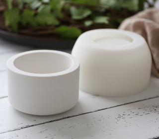 Silikon - Gießform - Teelichthalter - Teelichtbecher - rund - Klein - vielfältig nutzbar