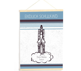DIY-Stoffposter - Schulkind - Space
