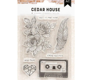1 Bogen Clear Stamps - Kreative Stempel - Cedar House - 7 Motive