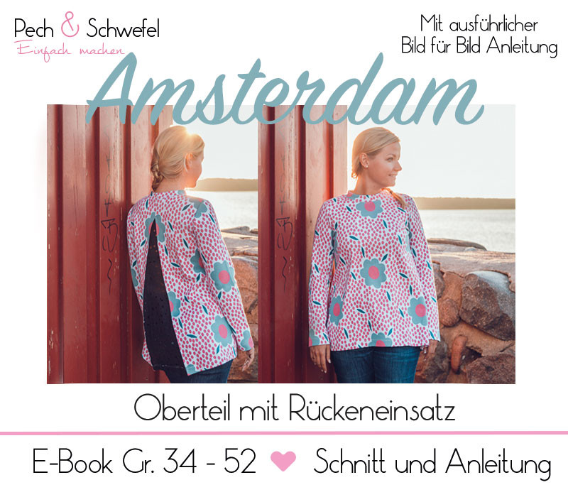 E-Book – Oberteil „Amsterdam“ mit Kellerfalteneinsatz im Rücken Gr. 34 – 52 in A4 und A0 (Einzel- und Mehrgrößen) von Pech und Schwefel