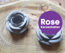 Silikon - Gießform - Rosen - Kerzenhalter - klein - für Stabkerzen - vielfältig nutzbar