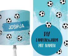 DIY Lampenschirm - Fußbälle - Blau - Set - personalisierbar - zum Selbermachen