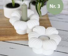 Silikon -  Gießform - Blüten Kerzenhalter - 2in1 - für Stabkerzen & Teelichter - Nr. 3 - vielfältig nutzbar