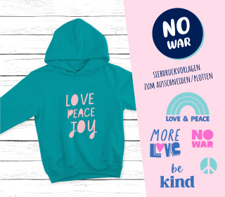 FREEBIE - NO WAR - MORE LOVE - Siebdruck Vorlagen