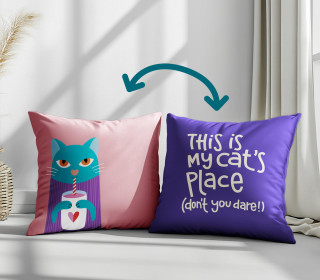 Genähtes Kissen inkl. Inlet - Cat Club - My Cat's Place - Hamburger Liebe - Mein Hanseherz
