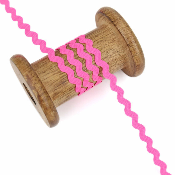 1 Meter Zackenlitze - Bogenlitze - Neon - Uni - 9mm - Neonpink