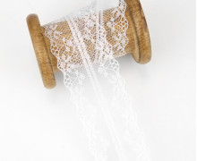 1m Synthetische Spitze - Filigran - 4,0cm - Weiß