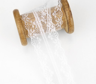 1m Synthetische Spitze - Filigran - 4,0cm - Weiß