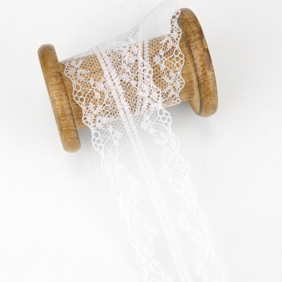 1m Synthetische Spitze - Filigran - 4,0cm - Weiß