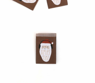 1 Label - Weihnachtsmann - XMAS TIME - Braun