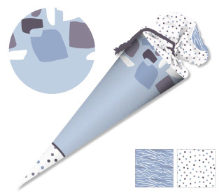 DIY-Nähset Schultüte - Konfetti Punkte - Blau Lila - zum selber Nähen