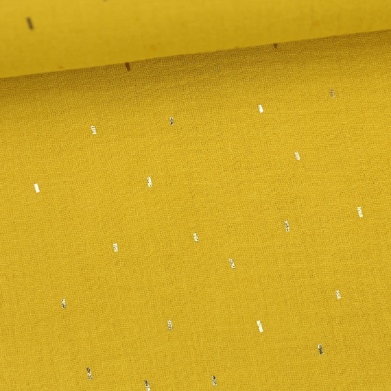 Musselin - Muslin - Double Gauze - Stripes - Gold - Senfgelb