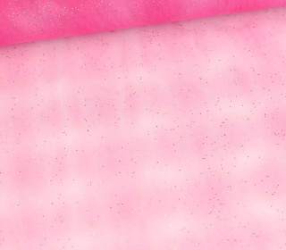 Feiner Tüllstoff - Weich - Glitzer - Verlauf - Regenbogen - Batik - Pink