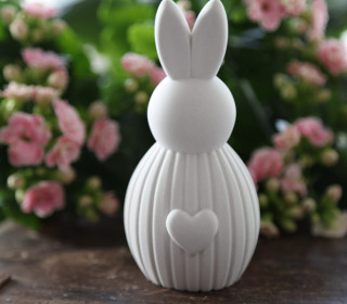 Silikon - Gießform - Osterhase - Dekohase - mit Streifen - Groß mit Herz - vielfältig nutzbar