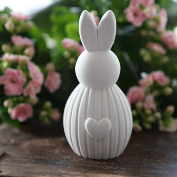 Silikon - Gießform - Osterhase - Dekohase - mit Streifen - Groß mit Herz - vielfältig nutzbar
