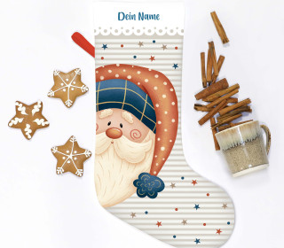 DIY-Nähset - Nikolaussocke - Softshell - Santa Claus - Cute Face
