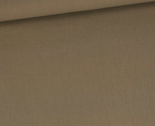 Baumwolle - Webware - Washed - Uni - Taupe Dunkel