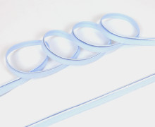 1 Meter elastisches Paspelband/Biesenband - Matt mit Glanzkante - Pastellblau