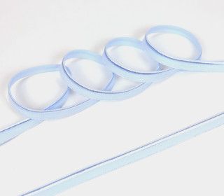 1 Meter elastisches Paspelband/Biesenband - Matt mit Glanzkante - Pastellblau