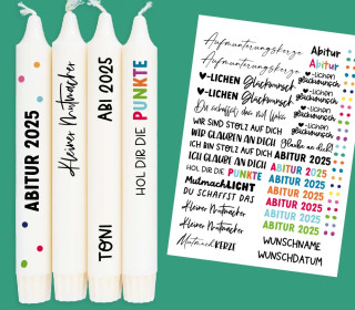 DIN A4 - Tattoofolie - Abitur - Motivation - für Kerzen / Keramik