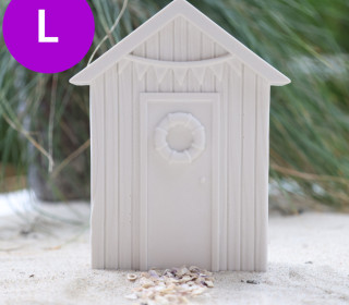 Silikon - Gießform - Beachhaus - Strandhaus - mit Wimpelkette - Rettungsring - L - vielfältig nutzbar