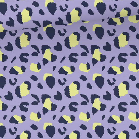 Outdoorstoff - Leo Animal Print - Flieder - Limette/Lila - abby and amy
