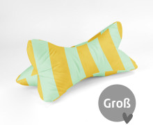 DIY-Nähset - Leseknochen - Groß - Just Stripes! - Mint/Gelb - Velvet - abby and amy