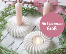 Silikon - Gießform - Kerzenhalter - für Stabkerzen - Spiralform - schmale Wellen - Groß - vielfältig nutzbar