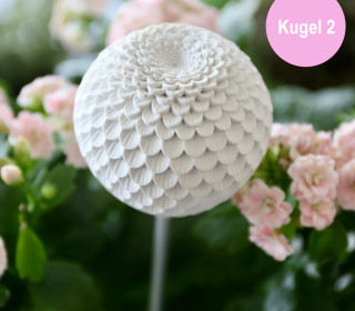 Silikon - Gießform - Blütenkugel - Dekokugel mit 3D Blütenmuster - Gartenstecker - Kugel 2 - vielfältig nutzbar