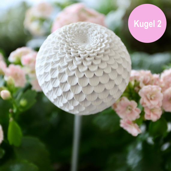 Silikon - Gießform - Blütenkugel - Dekokugel Blumenkugel - Gartenstecker - Kugel 2 - vielfältig nutzbar