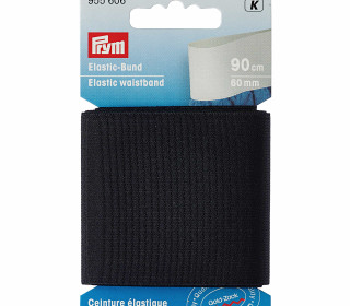 Elastic Bund - 60mm x 90cm - Prym - Schwarz