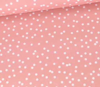 Badestoff - Bademode - Funktionsjersey - Recycelt - Weiße Punkte - Altrosa