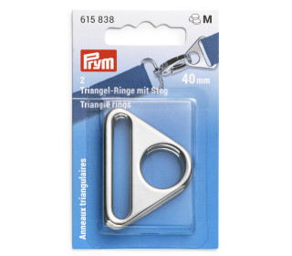 2 Triangel-Ringe mit Steg - Metall - 40mm - Prym - Silber