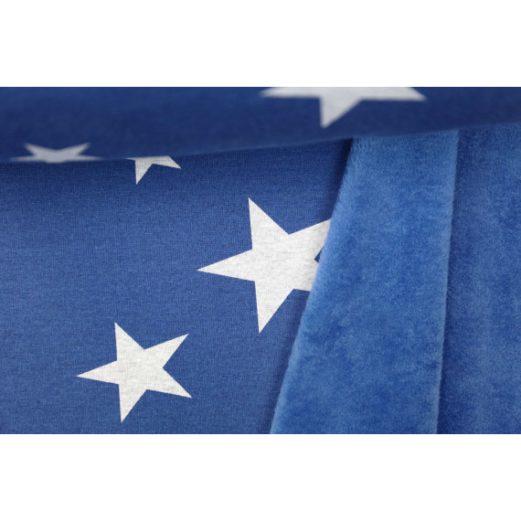 Alpenfleece - Kuschelstoff - Stars - Sterne - Blau