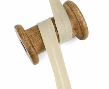 1 Meter Schrägband - Baumwolle - Uni - 20mm - Sand