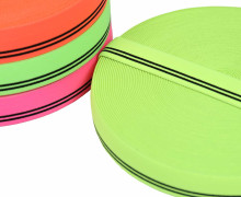 1 Meter Gummiband - 30mm - Two Stripes - Neongelb