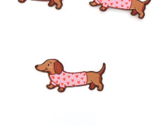 Patch zum Aufbügeln - Dackel - Herzen/Rosa - vielfältig nutzbar - Wunschgeschenk